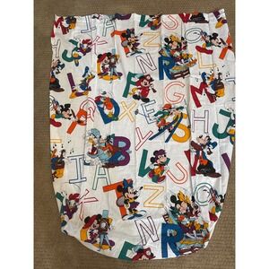 Vintage Disney Mickey Mouse Alphabet Crib Sheet Dundee Made in USA ABC Print